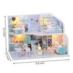 GuDoQi DIY Miniature Dollhouse Kit, Tiny House kit with Furniture, Miniature House Kit 1:24 Scale, Great Gift for Birthday Easter, Beautiful Blue Room