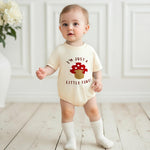 Licupiee Newborn Girl Boy Mushroom Romper Shirts Infant Baby Summer Clothes Letter Embroidery Short Sleeve Bodysuit Tops (Beige, 0-3 Months)