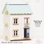Le Toy Van – Blue Belle Wooden Doll House | Girls & Boys 3 Storey Wooden Dolls House Play Set - Suitable for Ages 3+