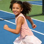PATPAT Girls 2 Piece Tennis Skirt Set Size 6-7, Pink Tank Tops and Pink Tie Dye Pleated Skirt with Built In Shorts 2 Piece Outfits Girls Clothes Summer Outfits Athletic Sets Activewear