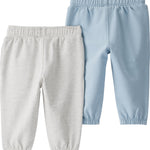Little Planet by Carter's Boy 2-Pack Pants Made with Organic Cotton, Blue, Grey, 12M