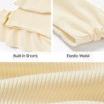 PATPAT Girls Skirt Sets Size 9-10 Years, Apricot Crop Tops and Elastic Waisted Pleated Skorts 2 Piece Outfits, Girls Y2K Outfits, Kids Clothes Summer Clothes Clothing Sets