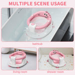 TPN Baby Bath Seat for Babies 6 Months & Up, Non-Slip Toddler Bath Seat with 5 PCS Waterproof Emoji Stickers, Portable Infant Bath Seat for Baby(Pink)
