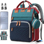 Diaper Bag Backpack Baby Bag for Mom Dad with Changing Pad, 19 Pockets, Large Waterproof Travel Baby Girl Boy Toddle Diaper Bag with Insulated Pocket, Baby Shower Gifts, Blue