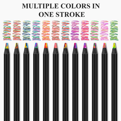 Rentuwa Art Supplies,12-Color Rainbow Colored Pencils Set, Teen Girl Gifts Trendy Stuff, Arts and Crafts for Kids Ages 8-12, Gifts for 5-12 Year Old Girl, Party Favors for Kids 8-12.