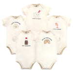 Touched by Nature Unisex Baby Organic Cotton Bodysuits, Fortune Cookie, 3-6 Months