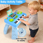 Baby DJ Table for Toddlers 1-3, Baby Musical Piano Toys 6-9-12-18 Months Toddler Activity Learning DJ Mixing Table with Music & Light Educational Toys for 1 Year Old Boy Girl Christmas Birthday Gifts