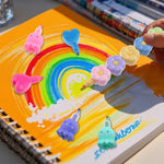 Baowindy 4 Pack Mini Highlighters Pens, Cute Colorful Highlighters Pastel Highlighter Set, Stackable Markers for Writing Graffiti Office Supplies (Octopus, Heart, Flower, Ice Cream)