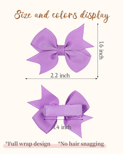 doboi Hair Clips 100PCS 2" Infant Grosgrain Boutique Ribbon Mini Bows for Girls Teens Infants Kids Toddlers Newborn - 50 Pairs Set