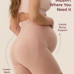 Momcozy Maternity Shapewear for Under Dresses, Anti-Chafing Mid-Thigh Pregnancy Underwear, Belly Support, Cotton Gusset