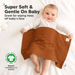 KeaBabies Organic Cotton Burp Cloths Baby Girl, Boy - 6-Pack Large Burping Clothes for Babies, Spit Up Rags, Super Soft & Absorbent Newborn Wash Towels, Gender Neutral, Non-Shrink (Stria, Basic)