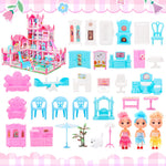 AmiDear Dollhouse with 4-Story 11 Rooms, Dream Gift Princess Doll House Playset with Furniture Pool Slide, Pink Toddler Toy House for 3 4 5 6 7 8 9 10 Year Old Girls