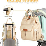 Diaper Bag Backpack, Large Capacity with Insulated Pockets Travel Water-Resistant Baby Bag for Mom Dad with Magnetic Buckle, Khaki