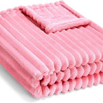 Soft Fleece Baby Blanket Ultra Cozy Baby Blankets for Boys Girls Warm and Lightweight Infant Toddler Newborn Receiving Gift with Reversible Stripes for Crib Stroller, 30x40 Inch, Cream