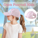 Zsedrut Toddler Girl Baseball Cap Kids Adjustable Ponytail Sun Hat Baby Lightweight Trucker Hats (Butterfly)