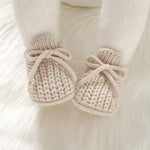 DovFanny Baby Booties Newborn Baby First Shoes Cozy Warm Knit Soft Booties for Toddler Infant Boy Girl (Camel, Infant, 0 Months, Age Range, US Footwear Size System, 3 Months, Medium)