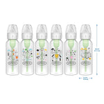 Dr. Brown's Natural Flow Anti-Colic Options+ Narrow Baby Bottle, Squirrel & Goat, 8 oz/250 mL, with Level 1 Slow Flow Nipple, BPA Free, 0m+, 2-Pack