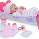 8 piece Layette Baby Doll Gift Set | JC Toys - La Newborn Nursery | 14" Life-Like Doll w/ Accessories | Pink | Ages 2+