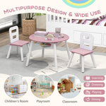 Costzon Kids Table and Chair Set, Wood Activity Table w/Center Mesh Storage, Children Furniture Gift for Boys & Girls, Ideal for Arts, Crafts, Snack Time, Homework, Toddler Table and Chair Set (Pink)