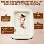 Abdtech Inflatable Toddler Travel Bed - 60 Inches Portable Toddler Air Mattress with Four Safety Sides - High-Speed Pump and Carry Bag - Comfortable Mattress & Easy to Inflate and Deflate - Black