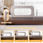 Baby Bed Guard Rail for Toddler - 32in Adjustable Heights, Swing Down Bedrail, Extra Tall Child Safety Side Railing Guards for Kids - Toddler Bed Rail for Queen, King, Twin, and Bunk Size Beds - Full