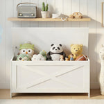 MAHANCRIS 39.4" Toy Chest, Sturdy Entryway Storage Chest with Safety Hinges, Retro Toy Box, Wooden Look Accent Furniture for Living Room, Bedroom, White SCWT48101Z1