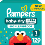 Pampers Diapers - Baby Dry - Size 1, 44 Count, Absorbent Disposable Infant Diaper (Packaging May Vary)
