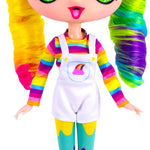 Decora Fashion Girlz Series 2– Decora Dream – 11” Fabric-Costumed Posable Vinyl Doll with Extra-Long Rainbow Hair, 50+ Surprises, Puffy & Flat Removable Stickers, and Accessories
