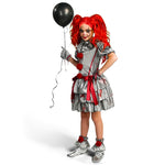 Spooktacular Creations Girls Clown Costume, Evil Clown Dress, Halloween Scary Jester Costume for Girls Halloween Dress Up, Role Play, Cosplay Party-XL