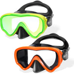 Water Space 2 Packs Swim Goggles Swimming Goggles for Kids 4-7 6-14 8-12, Youth Girls Boys Mirrored Goggles Anti-fog Waterproof Panoramic View Anti-fog Clear Wide Vision UV Protection Toddler goggles
