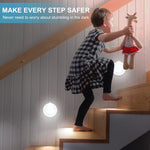 Mlambert 4 Pack Motion Sensor LED Night Light, Cordless Battery-Powered Stick-on Magnet Closet Lights, Safe Lights for Stairs, Cabinet, Cool White