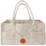 Maliton Baby Diaper Caddy Organizer for Changing Table, Nursery Storage Bin Basket with Handle, Felt Diaper Organizer Suitable for Indoor Outdoor (Khaki)