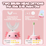 Axolotl Kids Electric U Shaped Sonic Toothbrush,59S Timer-Age2-15 Pink