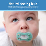 Dr. Brown's Advantage One-Piece Silicone Baby Pacifier, Fully Symmetrical Soother, Dark Gray/Green/Yellow, 6-18m, BPA Free, 3 Pack