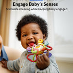 Baby Montessori Sensory Teething Toy – Safe, Multi-Functional BPA-Free Silicone Teether Toy for Babies 0-12 Months – Vibrant Rattle for Teething Relief & Fun Play – Perfect Baby Toys for Boys & Girls