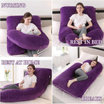 Full Body Pregnancy Pillow - 68Inch U-Shaped Maternity Pillow with Removable Washable Velvet Cover for Back, Legs, HIPS & Belly Support, Improves Sleep for Pregnant Women