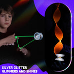 MAGICYOYO Tug Return Responsive Yoyo K1 , Hubstacks Yo-yo for Kids Beginners Dual Purpose YoYo with Unresponsive Bearing, Storage Bag + 12 Strings +Yo-Yo Glove +2 Yo yo Hubstacks (Glitter Clear)