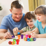 Lemicin 24 PCS Camp Party Favors Camping Adventure Mini Stamps Colorful Self Inking Stamps Camping Themed Party Favors for Boys Girls Student School Classroom Rewards Carnival Prizes Supplies