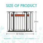 Regalo Safety 30-41.5” Extra Wide Baby Gate for Doorways & Bottom of Stairs, Pressure Mounted Wood Accent Gate with Door, Tested & Safe for 30 Years, American Designed, American Owned