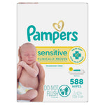 Pampers Sensitive Baby Wipes, Water Based Baby Wipes, Fragrance Free and Hypoallergenic, 588 Wipes Total (7X Refill Packs) [Packaging May Vary]