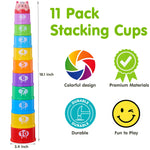 Wanonoo Stacking Cups Baby Toy Set, Nesting Stacking Toys for Toddlers 1-3 Montessori Toys for 1 Year Old Babies 6-12-18 Month Stackable Number Blocks Infant Sensory Bath Easter Basket Stuffers Gifts