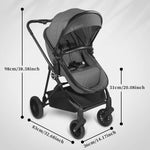Lite 2.0 Baby Stroller with Bassinet Mode, 2-in-1 Foldable Infant Stroller with Reversible Seat and UPF 50+ Canopy, Black