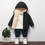LAVIQK Baby Boys Girls Toddlers Winter Coats Hooded Puffer Jacket Down Snow Jacket Warm Fleece Coat Solid Outerwear 6-12-18-24 Months 1-2-3-4-5-6-7 Years