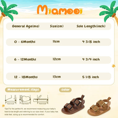 Miamooi Infant Baby Boys Girls Summer Beach Sandals Non Slip Soft Rubber Sole Toddler Outdoor Closed-Toe First Walker Shoes