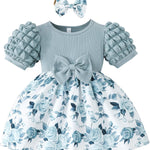 Rosibel Baby Girl Dress Newborn Summer Clothes Casual Puff Sleeve Infant Dresses Cute Outfit for Kids 6M-3T