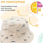 Durio Baby Sun Hat Summer Beach UPF 50+ Sun Protection Baby Boy Hats Double Sides Toddler Sun Hats Cap for Baby Girl Kid Bucket Hat Beige 19.7"(50cm)/12-24 Months