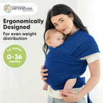 KeaBabies Baby Wrap Carrier - All in 1 Original Baby Carrier Newborn to Toddler Sling, Easy to Wear, Hands Free Bonding, Lightweight, Breathable Infant Wraps (Cobalt Blue)