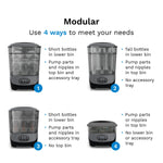 Baby Brezza Bottle Sterilizer and Dryer Advanced – 33% Faster - Largest Capacity Steam Sanitizer - Universal Sterilization Machine for All Bottles + Pump Parts - HEPA Air Filter, Charcoal