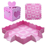 Tamiplay Foam Play Mat for Kids, 25pcs Square Interlocking Puzzle Floor Mat, Baby Toddler Playmat with Fence - Pink Heart