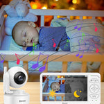 6" Baby Monitor with 2 Cameras and Audio 30 Hours Battery Upgrade Split Screen Video Baby Monitor Remote Pan-Tilt-Zoom 178°Wide-Angle 150 Languages No WiFi ECO 2-Way Talk Night Vision 1000ft Travel